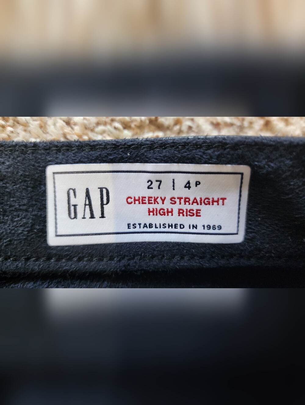 GAP Black Cheeky Straight High-Rise Faux Leather Pants 27 4p - Picture 4 of 7